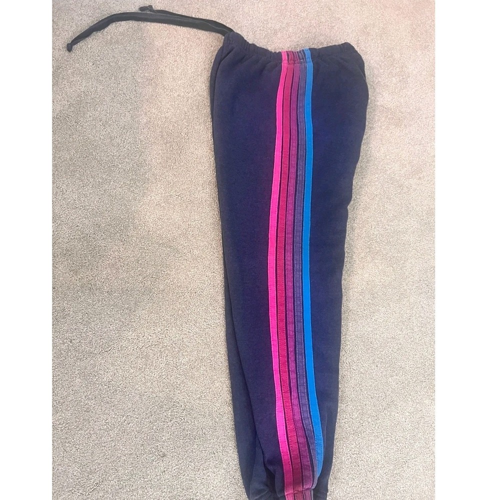 Aviator Nation Navy Blue 5-Stripe Sweatpants Joggers Small XS